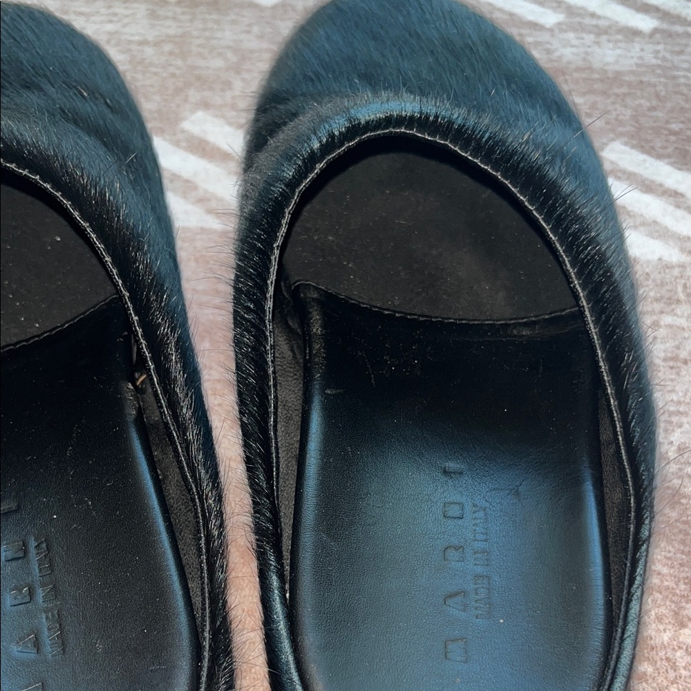 MARNI Black Fur Slip-On Shoes - Picture 8 of 9